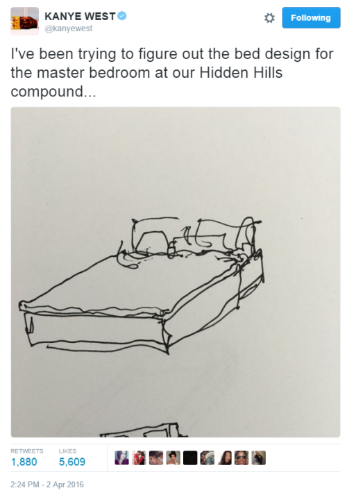 dirtbaby2016:kanye no offence but that you could literally pick up a bed that looks like that anywhe