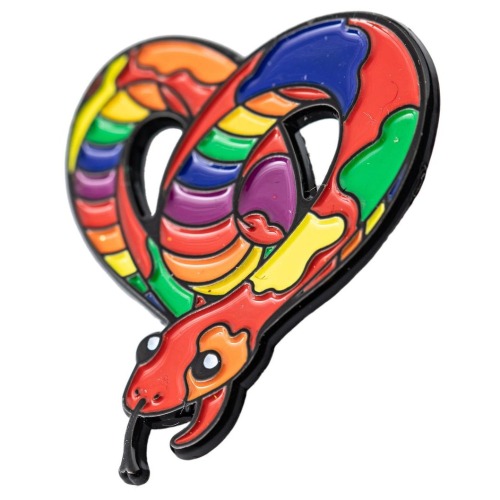 sosuperawesome:Heart-Shaped Snake Pride PinsHokum And Snark on Etsy
