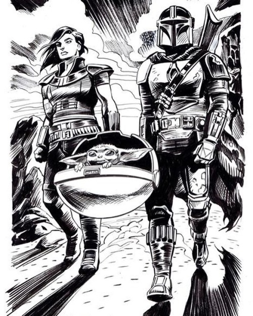 My Star Wars Mandalorian original ink drawing is available TODAY in the 10th Annual NYCC x MCM Metav