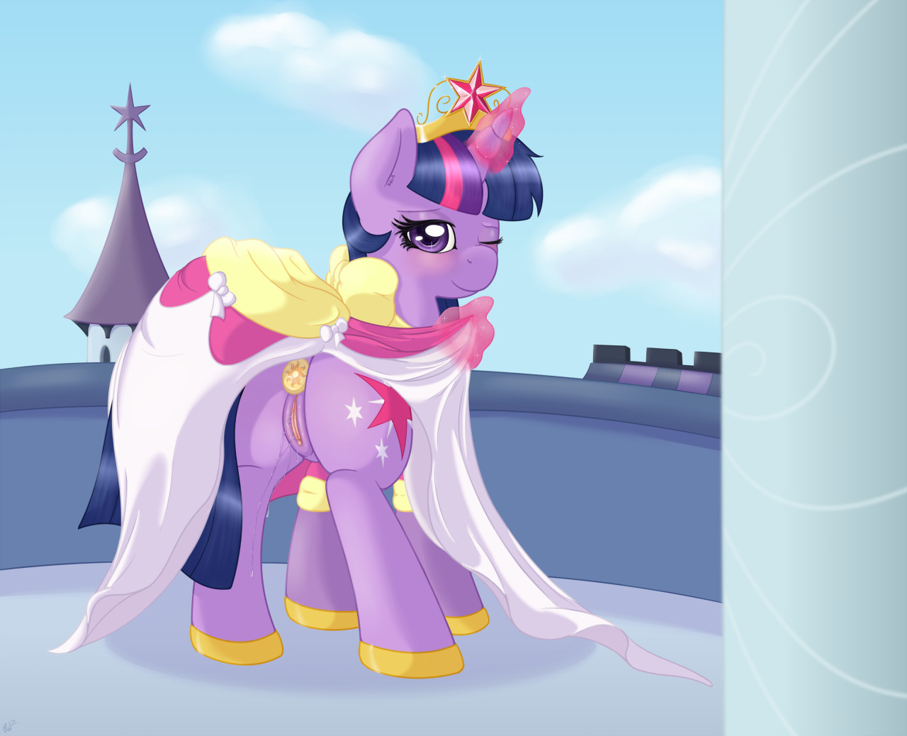 Click image for high resolution. Twilight showing off what she was wearing under