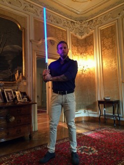 Today it’s my cousin’s bday &hellip; He’s a great Star Wars fan &hellip; I had to do a pic with his new lightsaber  :-)I’m so excited for the new movie .. I’ve already bought the tickets for the premiere , December 16th ..Here in Italy we’ll