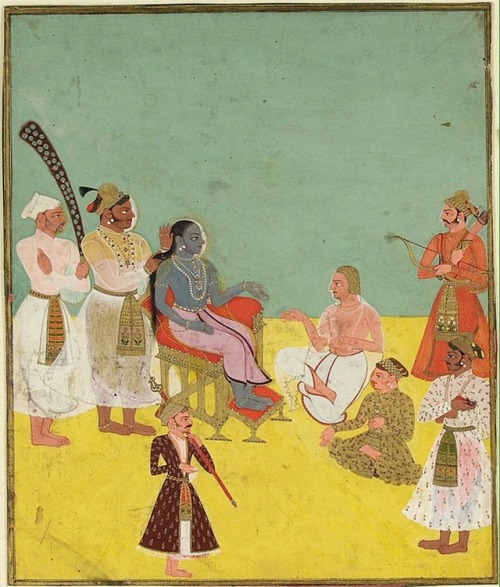 niramish:Maharao Durjan Sal of Kota Plaiting Krishna’s Hair - 1730