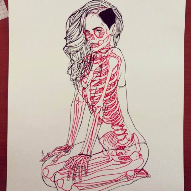 artmonia:  Cartoons Turned Into Anatomy Lesson by French Illustrator Chris Panda 