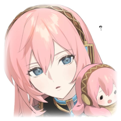 art of luka megurine from vocaloid looking confused. click on it for the original art.