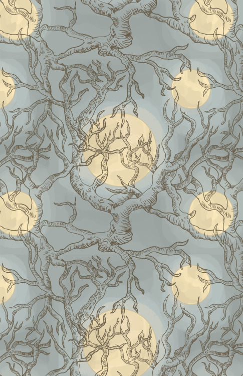 Second Pattern for drawing final! This one is also based off a Sylvia Plath poem, The Moon and The Y