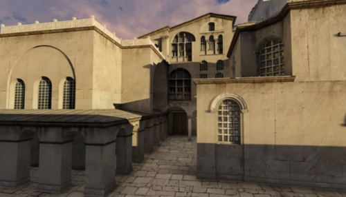 Digital reconstruction of the Patriarchal palace, Constantinople, seen from the south.