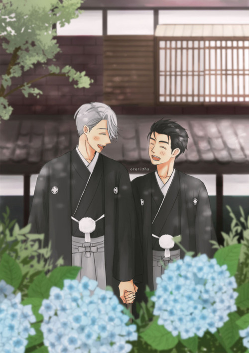 orerishu: Victor and Yuri in traditional Japanese Wedding clothes ヽ(◕ܫ◕ヽ)
