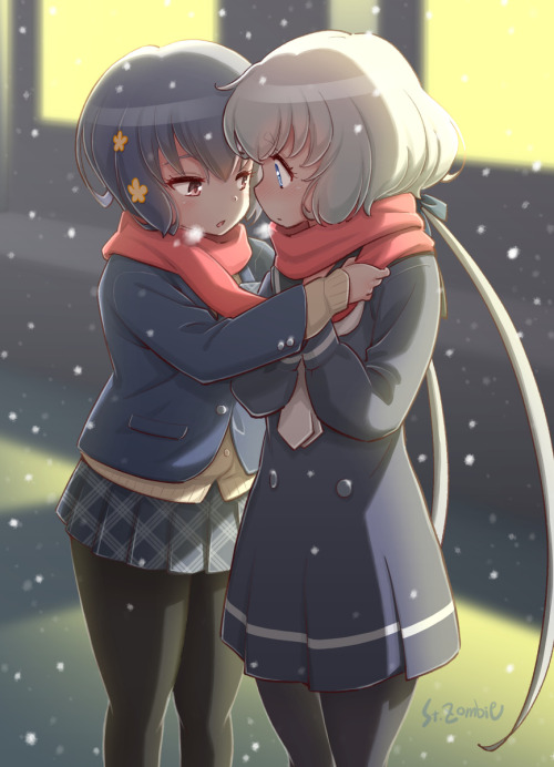 ✧･ﾟ: *✧ Sharing Her Scarf ✧ *:･ﾟ✧♡ Characters ♡ : Ai Mizuno ♥ Junko Konno♢ Anime ♢ : Zombie Land Sag