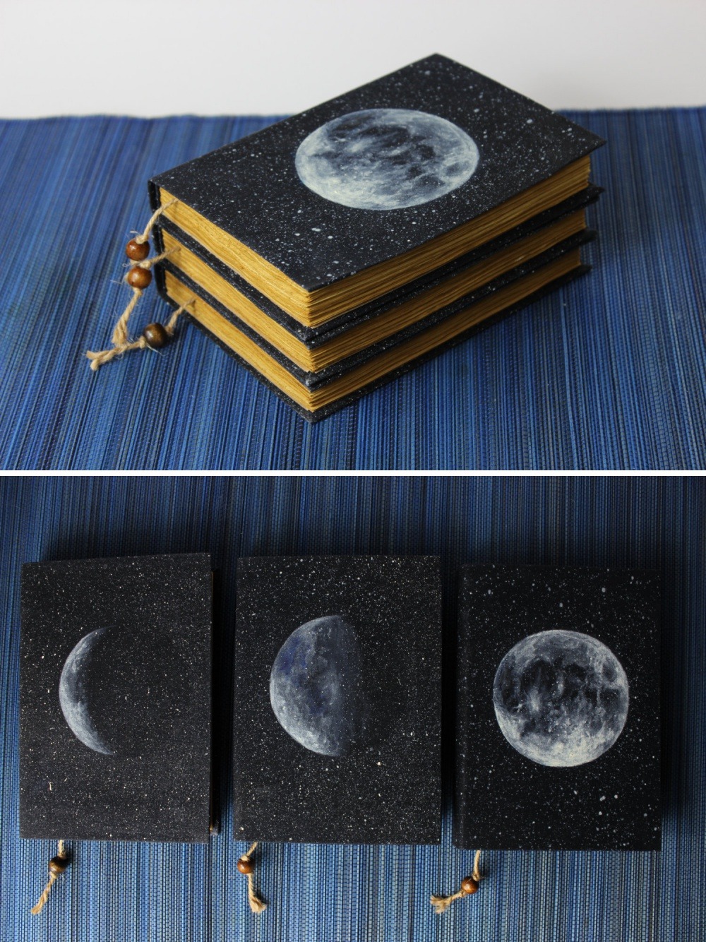 rollingpenguin: sosuperawesome:  Handmade Batik Fabric Cosmos Journals and Notebooks