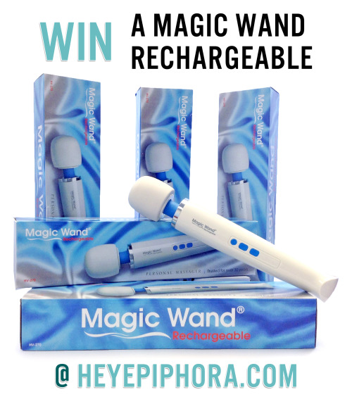 heyepiphora:
“ Most people who touch the Hitachi Magic Wand Rechargeable to their genitals will have an orgasm. Therefore, this is not just a vibrator giveaway, but an ORGASM GIVEAWAY. Five lucky winners will get orgasms delivered straight to their...