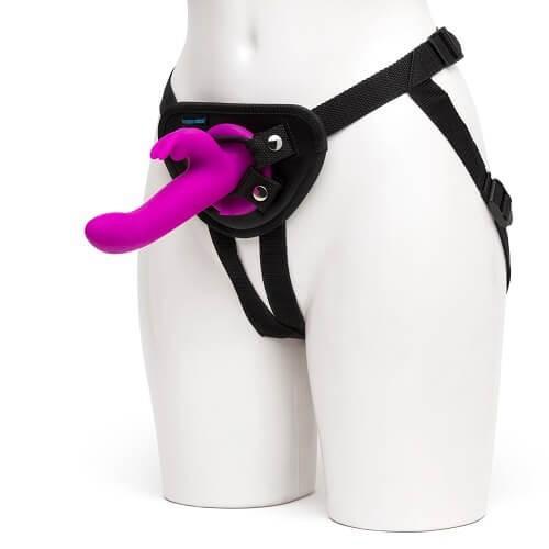 HAPPY RABBIT VIBRATING STRAP ON HARNESS SET PURPLE