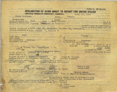 #ThrowbackThursday from the JMM Collections: &ldquo;Declaration of Alien About to Depart for United 