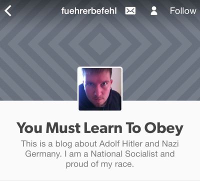 fabrice0:  I really hope y’all went ahead and unfollowed jtl4, homeboi literally reblogged this:FROM A PRO-NAZI BLOG:cant make this shit up. if ur racist trash u dont gotta unfollow him, i cant tell u wat to do. but everyone else pls unfollow this fucker