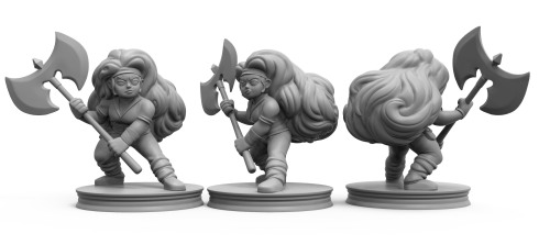 Had the fortune of sculpting the incredible Meribeth, a badass halfling barbarian, as a commission. 