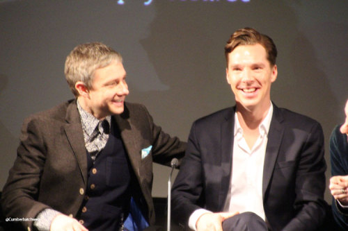 cumberbatchweb: Photos of Benedict Cumberbatch, Mark Gatiss, Steven Moffat and Martin Freeman at the