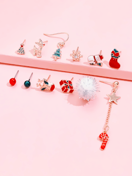 hanae-in-wonderland:✧  12 Pcs Christmas Ear Stud Set ✧↪ 20% Discount Code:tumblr-1112 ↩