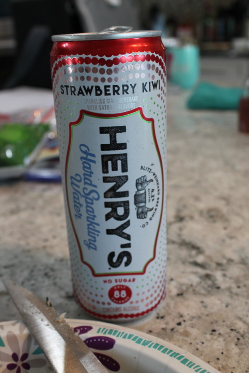 I was a little thirsty during dinner tonight =) I like Henry’s Strawberry Kiwi Sparkling Water. Toni