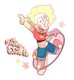 mrhaliboot: My finished Steven and Peridot fusion, Milky Quartz! They’re silly, snarky and really excitable. I finally decided to go with the weird 3rd leg idea so that they could do cool tricks on their metal hoverboard.   deviantart | insta: @mrhaliboot