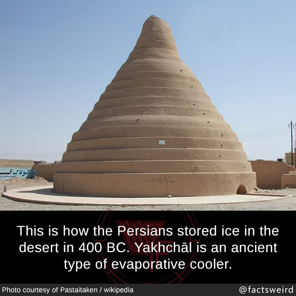 mindblowingfactz:  This is how the Persians stored ice in the desert in 400 BC. Yakhchāl