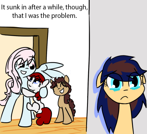 askrosemaryandguru:  Noogie!!  Someday maybe she’ll be my sister for real.((Y’know, sometimes it feels like all I draw are crying ponies))  Aww ;w; <3