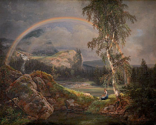 Johan Christian Dahl “Norwegian Landscape with a Rainbow” 1821 oil on canvas 65 cm (25.5 in) 81.3 cm