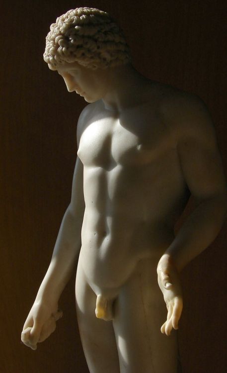 vintagehandsomemen:Private collection, Brussels. Copy of the Capitoline Antinous, marble, 60 cm high