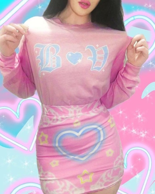 ✨ The Rose Logo Long Sleeve Tee in Pink + Princess Mini Skirt ✨ available only at WWW.BABYVOODOO.COM