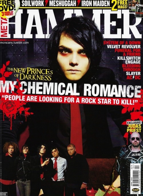 mcrscans:My Chemical Romance article for Metal Hammer, April 2005 by Daniel Lane, photography by Joh