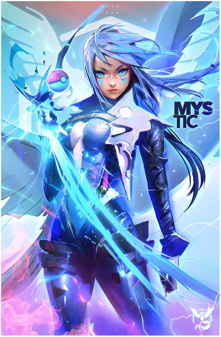 art-of-cg-girls:  Pokemon Team Mystic! by Ross Tran