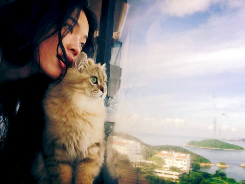 mabellonghetti:Actress Shu Qi with her cat Maymayboy