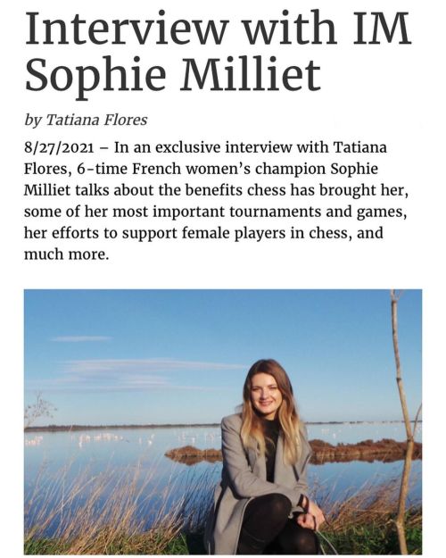 “In an exclusive interview with Tatiana Flores, 6-time French women’s champion Sophie Milliet talks 