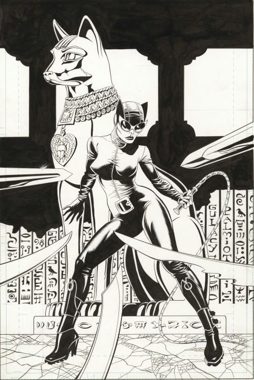 notpulpcovers:  Catwoman #31 Cover Original Art by Paul Gulacy and Jimmy Palmiotti