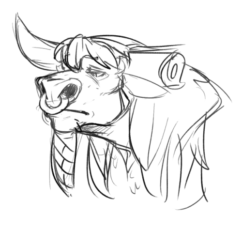 benchflip:  haitious:  Various cow sketches. Wanted to draw sad and angry Aki. Also doodled tauren Alex because that was goin’ around for awhile o:  Beautiful mooos! ;v;