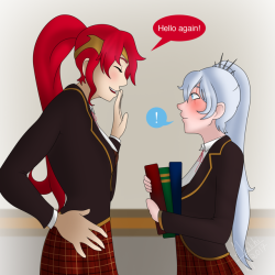 helihi:  Since I love drawing angry/distressed/annoyed Weiss, you can bet your ass I love the “Weiss is a useless lesbian” meme.