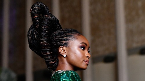 atenderofsycamoretrees:Kiki Layne attends the 2019 LACMA Arts + Film Gala in Gucci, with hair by Lar