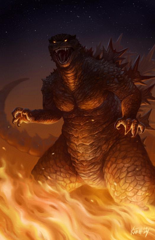 *Angry Cat Noises*my Own Take On A More Catlike Godzilla (complete With Little Ears, I Love Them)