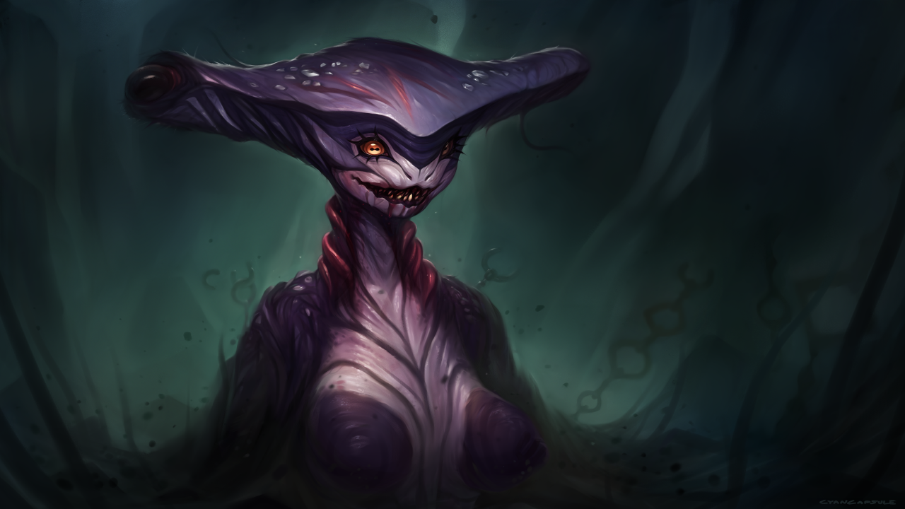 certifiedhypocrite: cyancapsule:  Hammerhead Shark demon lady! Went with a more painterly
