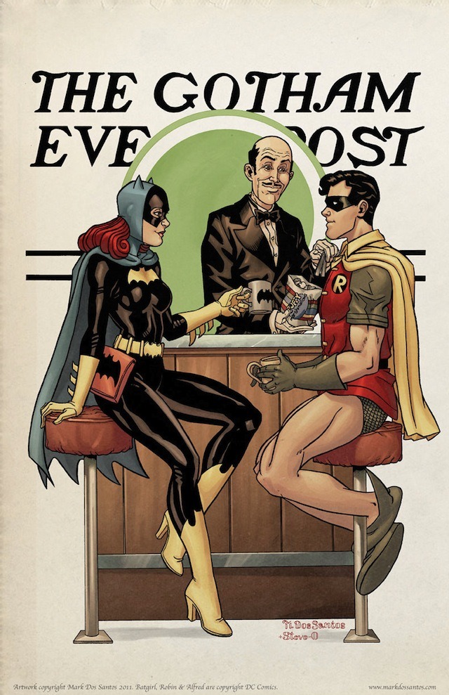 batcavebasement:  What if Norman Rockwell illustrated scenes of Gotham City life?