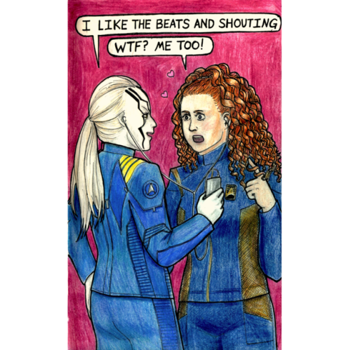 avoyagetoarcturus: For Day 6 of Star Trek Femslash Week 2018 - Jaylah meets Sylvia Tilly. I&rsq