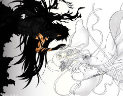 whitesnow14:  Dropping off my contribution to the fandom for the “Ichiruki Bankai Fanarts” :-D  …and yes. I painstakingly inked Ichigo. XD (sorry for the low res. My internet connection is having tantrums. It won’t let me upload the high-res.