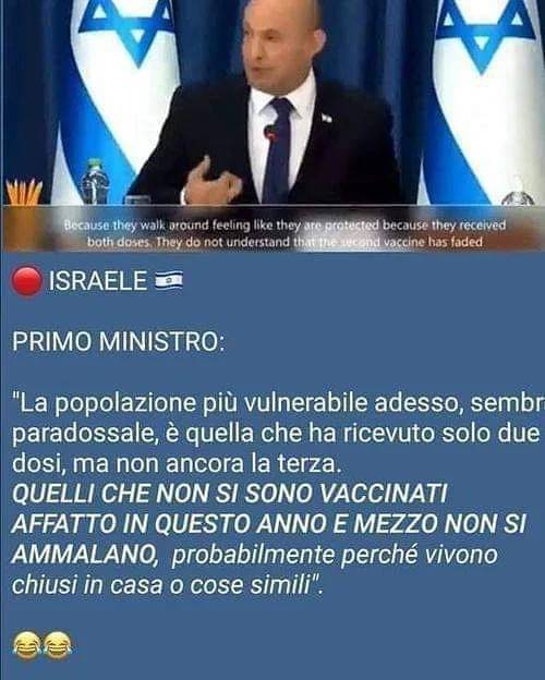 Non sanno più come giustificare,l'evidenza,cmq c'è sempre chi gira la frittata x convenienza
La “bugia”?! “CONTAGI ED INFEZIONI NONOSTANTE LE VACCINAZIONI …”
La VERITÀ?! CONTAGI ED INFEZIONI A C A U S A DELL'INOCULAZIONE PRESSOCHÉ MASSIVA DI UN...