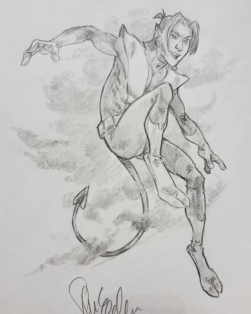 A #pencilrendered #commission of #Nightcrawler from #XmenEvolution done at StocktonCon (at StocktonC