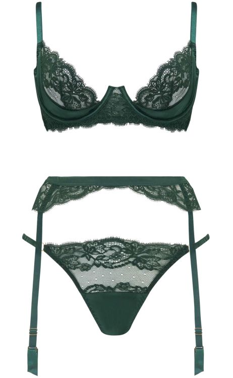 martysimone:    Coco de Mer | Seraphine set in Forest Green silk + lace | Intertwine Collection Fall Winter 2022-23  