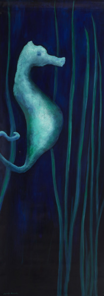 SEAHORSE
30" x 91", acrylic on vinyl
Inspired by the enchanting seahorses and their peaceful aquatic world at the Birch Aquarium in La Jolla, California.
Previously on display in 2018 as part of the Encinitas Arts Alive exhibit. Every spring the 101...