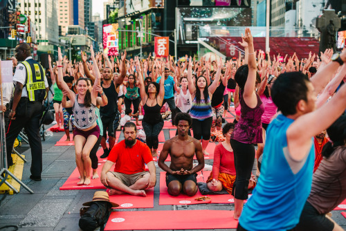 Summer Solstice Yoga In Times Square / International Day of Yoga. June 21, 2015