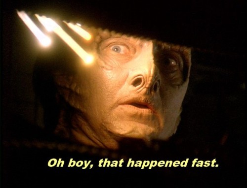fumbledeegrumble:  douxreviews:Deep Space Nine Nine  IS THIS NOT HOW THAT SCENE WENT THOUGH