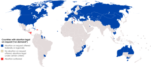 crownedpatriot:mapsontheweb:Countries with abortion legal on request.Paint it red fellas