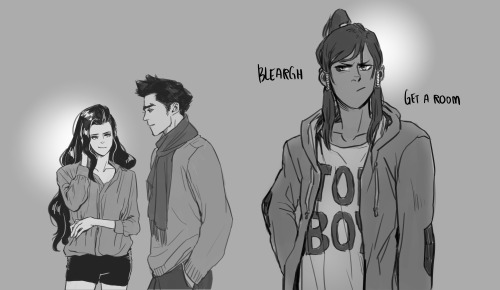 yvonnism:  I am still swooning over this canon couple. If Korra were to realize her dawning bisexuality, this is how it would look like in an alternate universe. Asami is smooth af lol 