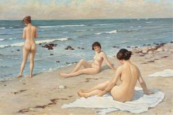   The Three Bathers, By Paul-Gustave Fischer. Via The Athenaeum.  