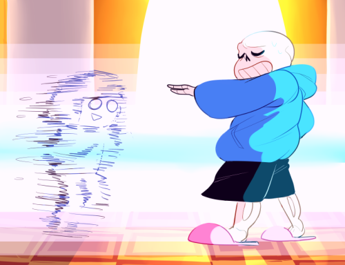 bedsafely:  My friends @impureimpulse and @linefaced have been streaming their no mercy playthrough, and after reaching Sans last night Pulse wound up making some heinous puns. In every sense of the word.  I had to make this to punish her.  